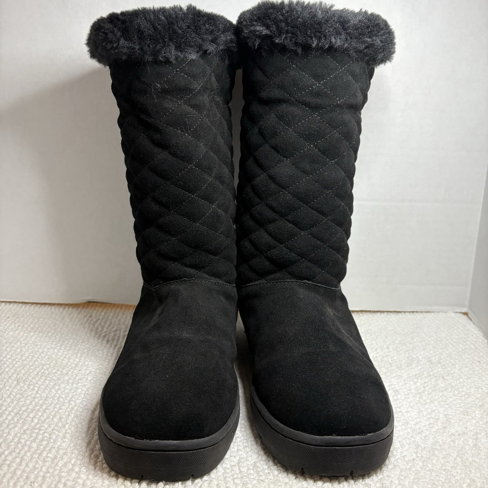 Style & Co Nickyy Women's Quilted Winter Snow Boots Black Sz 10 Faux Fur Fashion